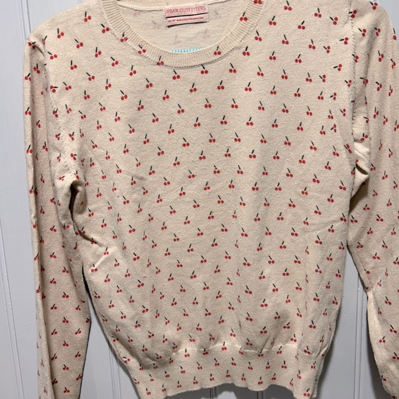 Sweaters - Super Cute Cherries Print Crewneck Sweater